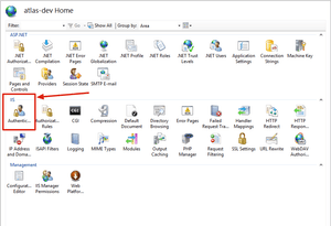 Open authentication settings