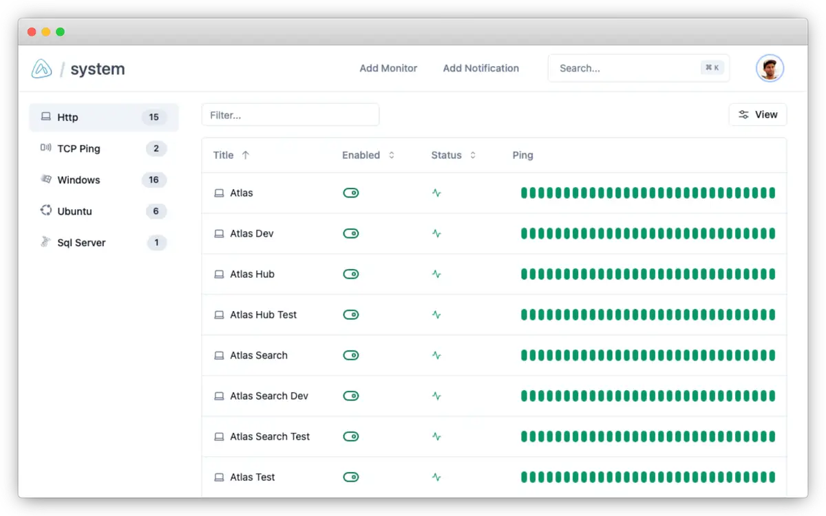 system home page