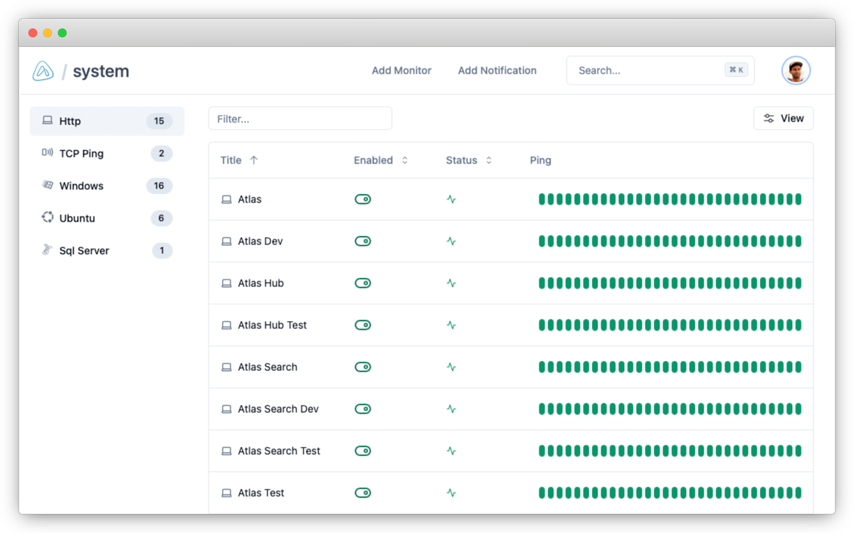 system home page